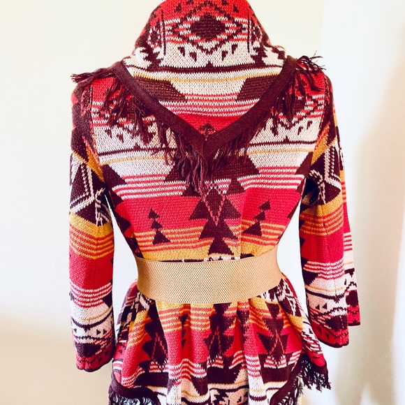 Billabong Tribal Fringe Shawl Poncho Size Small - Picture 5 of 6